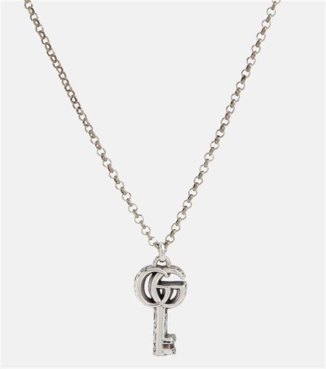 gucci necklace with key|g silver necklace.